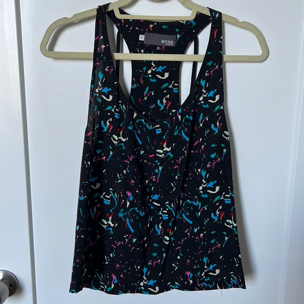 Myne silk racerback confetti top